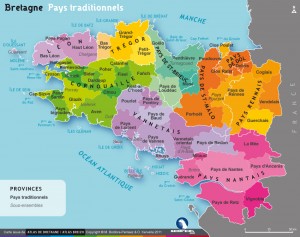 Carte pays traditionnels Bretagne